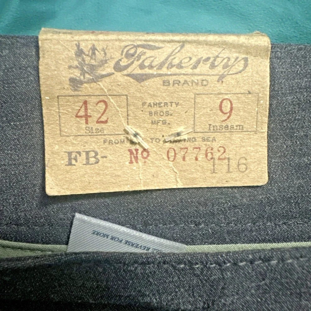 Faherty Men Sze 42 All Day Solid Shorts Drawstring Charcoal No Belt Loops Active